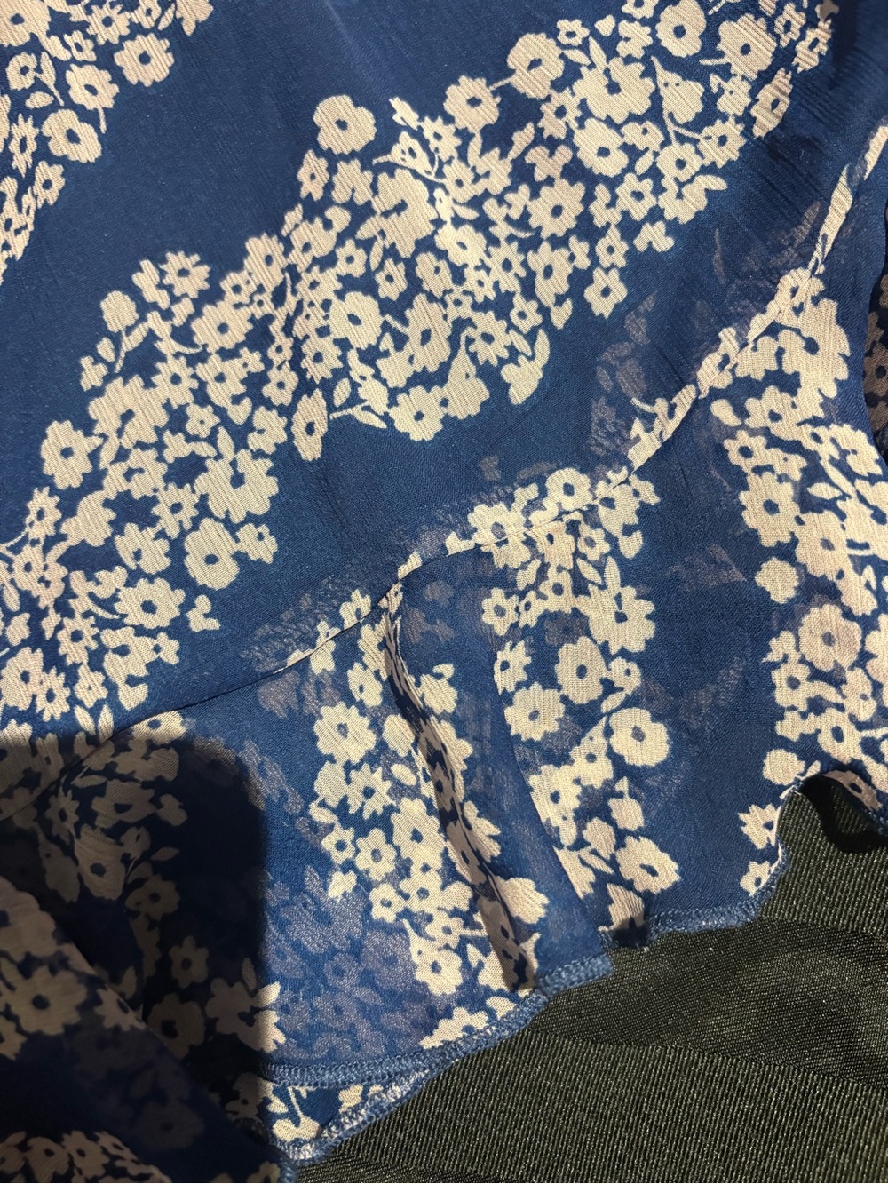 Girls' Blue Floral Ruffled Sundress - Picture 4 of 4